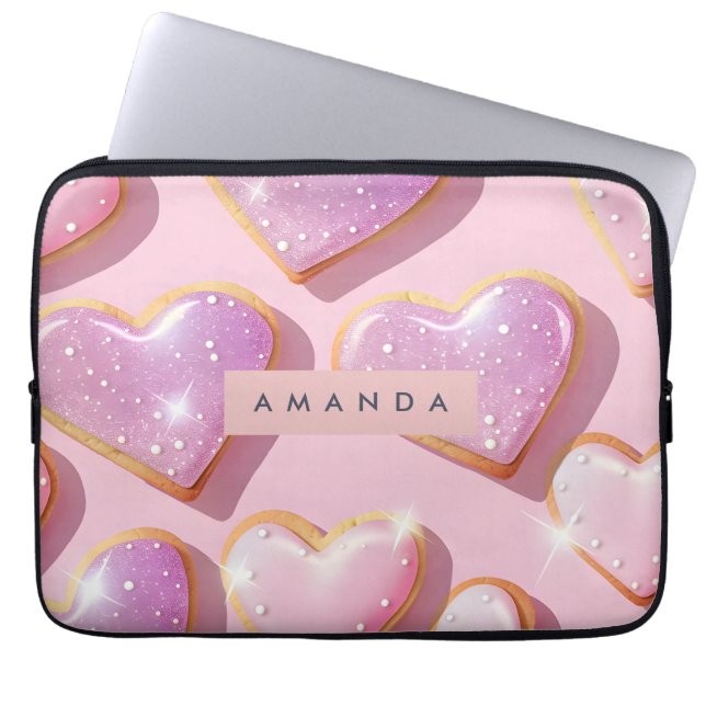 Funda Para Portátil Personalized Sparkling Heart Cookie Delight (Frente)