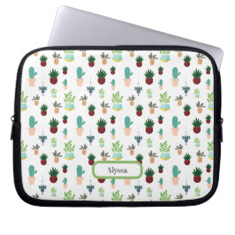 Funda Para Portátil Personalized Succulent Cacti laptop sleeve