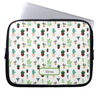 Funda Para Portátil Personalized Succulent Cacti laptop sleeve