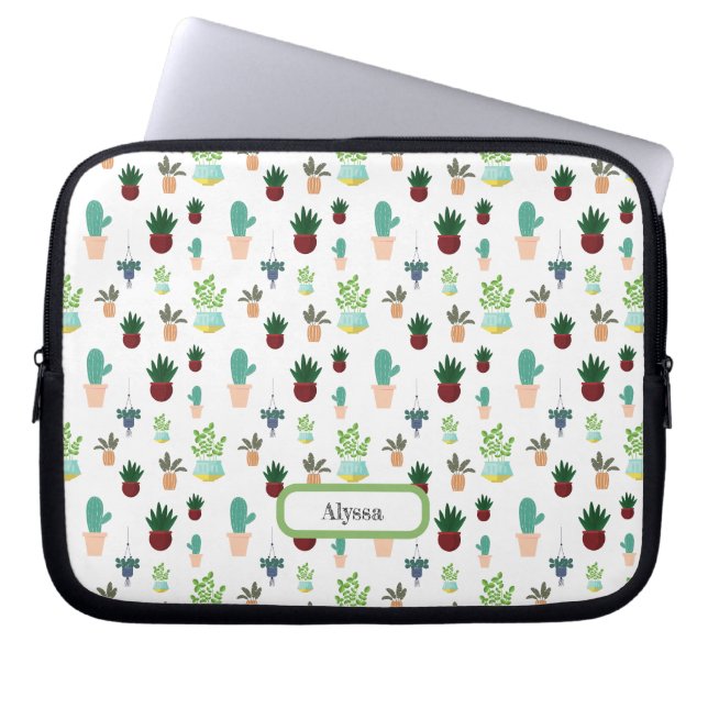 Funda Para Portátil Personalized Succulent Cacti laptop sleeve (Frente)