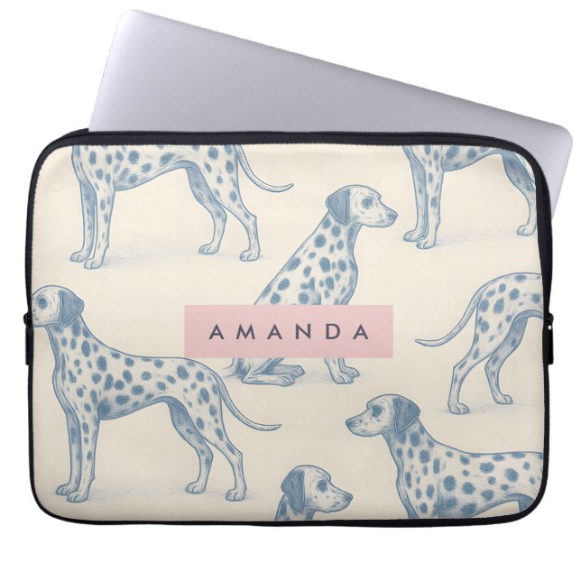Funda Para Portátil Personalized Whimsical Charming Dalmatian Pattern (Frente)