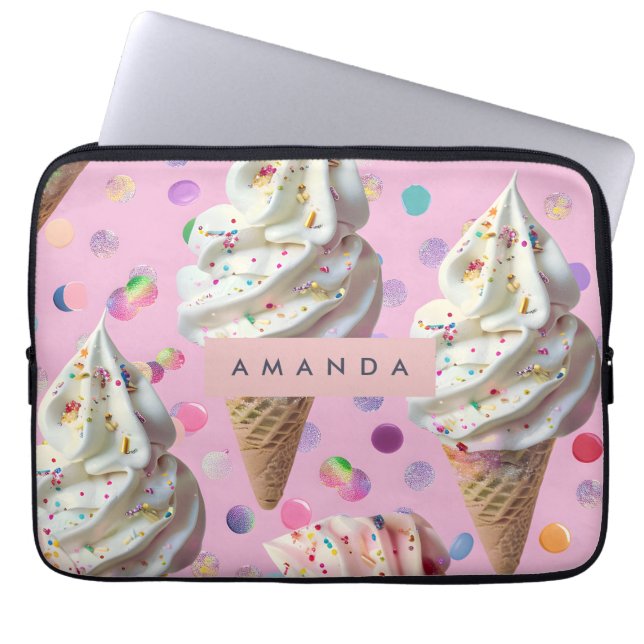 Funda Para Portátil Personalized  Whimsical Pastel Ice Cream Dream  (Frente)