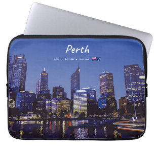 Funda Para Portátil Perth, Australia - Horizonte de la ciudad de noche