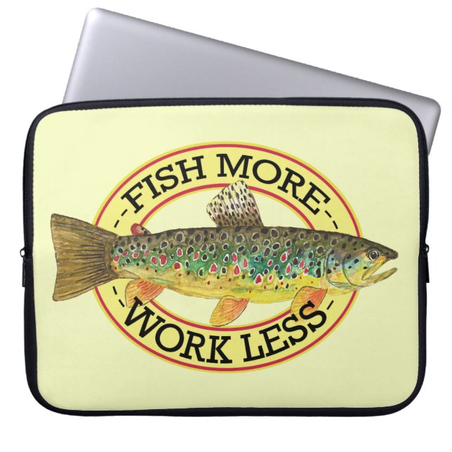 Funda Para Portátil Pesca de trucha marrón (Frente)
