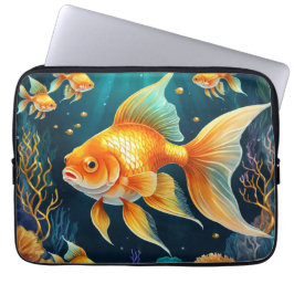 Funda Para Portátil Pescado de oro en aguas submarinas
