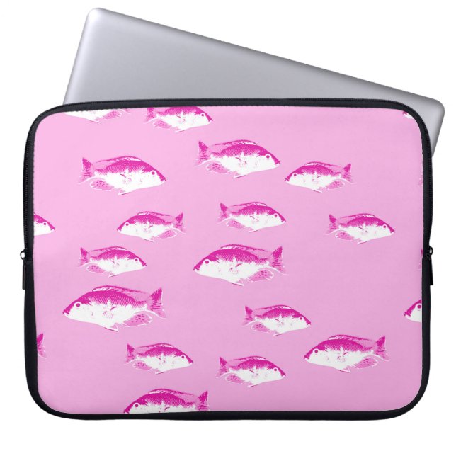 Funda Para Portátil Pescado rosa (Frente)