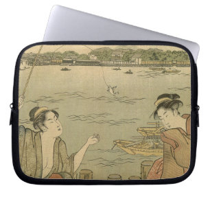 Funda Para Portátil Pescadores de madera de la pesca japonesa