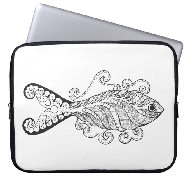 Funda Para Portátil Pescados estilizados (Frente)