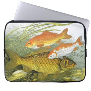 Funda Para Portátil Pez Koi Goldfish, Vida Marina Acuática Antigua