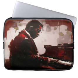 Funda Para Portátil Pianista de bar nocturno