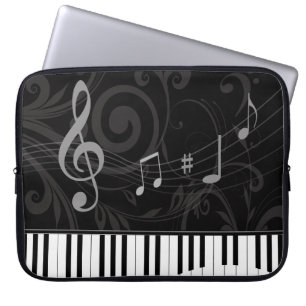 Funda Para Portátil Piano caprichoso y notas musicales