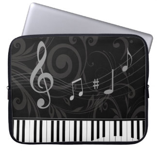 Funda Para Portátil Piano caprichoso y notas musicales