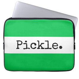 Funda Para Portátil PICKLE Divertido Textos Bandas Blancas Verdes Ampl