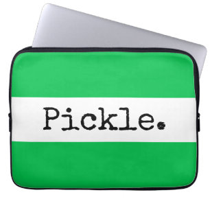 Funda Para Portátil PICKLE Divertido Textos Bandas Blancas Verdes Ampl