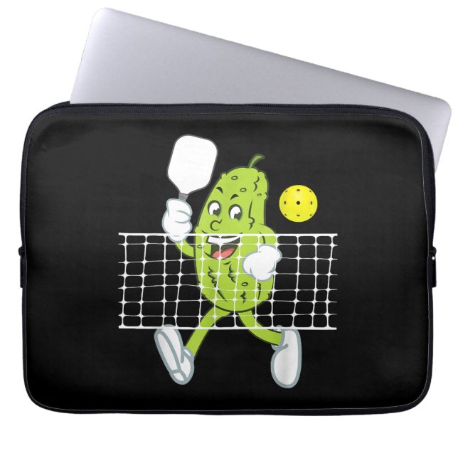 Funda Para Portátil Pickle Jugando Pickleball - Divertido Paddle (Frente)