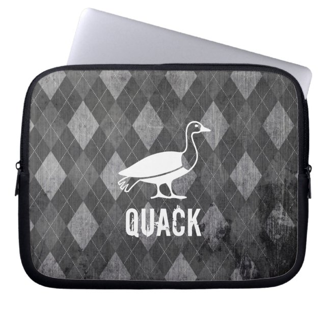 Funda Para Portátil Pictograma de pato sobre grunge de argelia negra (Frente)