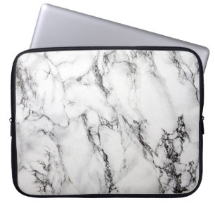 Funda Para Portátil Piedra de mármol negro gris claro