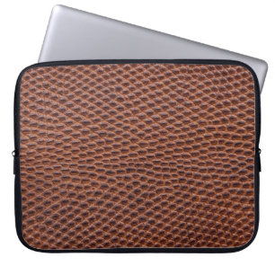 Funda Para Portátil Piel de cocodrilo: Textura de cuero marrón