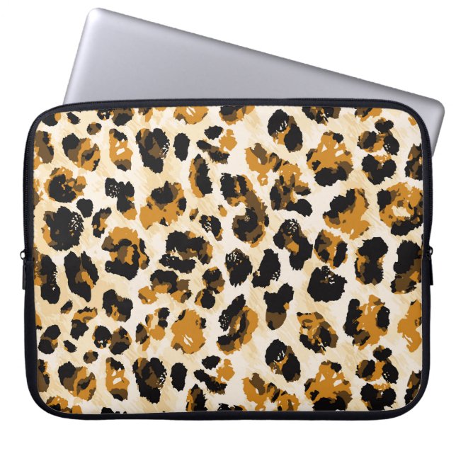 Funda Para Portátil Piel de leopardo acuático, gradiente de tintes. (Frente)