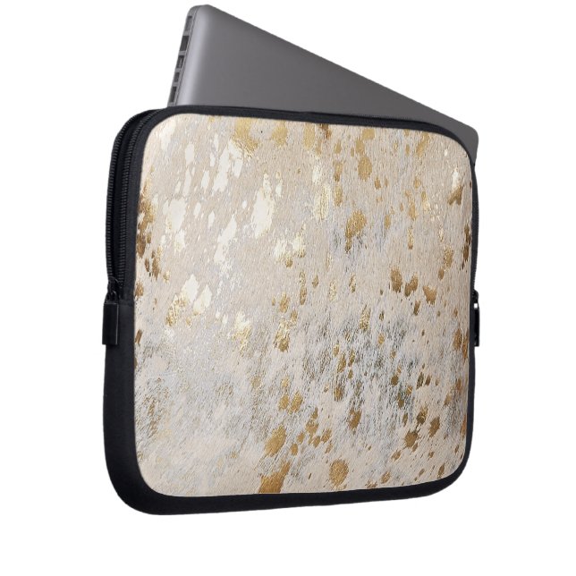 Funda Para Portátil Piel de vaca de imitación de oro Imprimir gallina  (Anverso derecho)