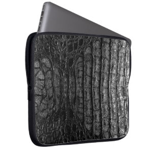 Funda Para Portátil Piel negra clásica #2 del cocodrilo