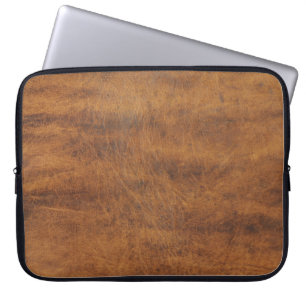 Funda Para Portátil Piel Rustica Masculina de Cuero Marrón