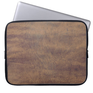 Funda Para Portátil Piel Rustica Masculina de Cuero Marrón