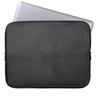 Funda Para Portátil Piel Rustica Masculina de Cuero Negro