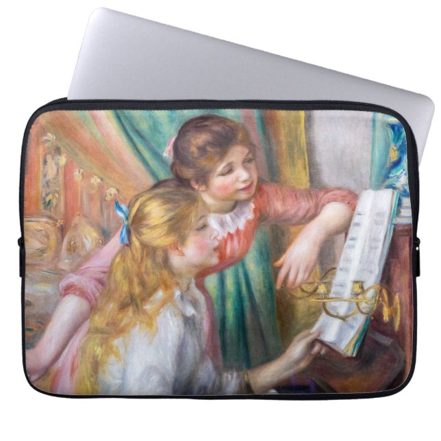 Funda Para Portátil Pierre Auguste Renoir - Jóvenes Chicas en el piano (Frente)