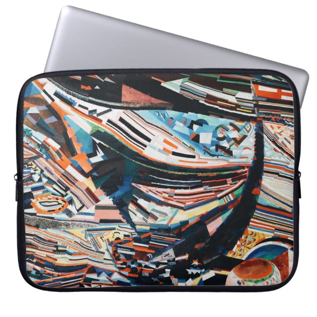 Funda Para Portátil Pila de embarcaciones de madera marrón y azul (Frente)