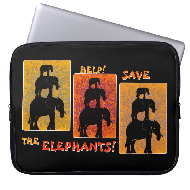 Funda Para Portátil Pila O'Elephants (Clip personalizado activado) (Frente)