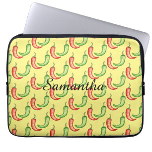 Funda Para Portátil Pimientos De Chili De Color Agua Rojo Y Verde