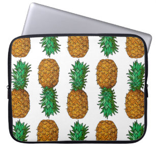 Funda Para Portátil Piña con hojas. Patrón sin fisuras con tropi