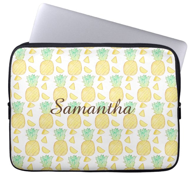 Funda Para Portátil Piña de acuarela tropical (Frente)