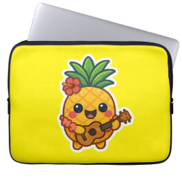 Funda Para Portátil Piña Kawaii sonriente - Tropical