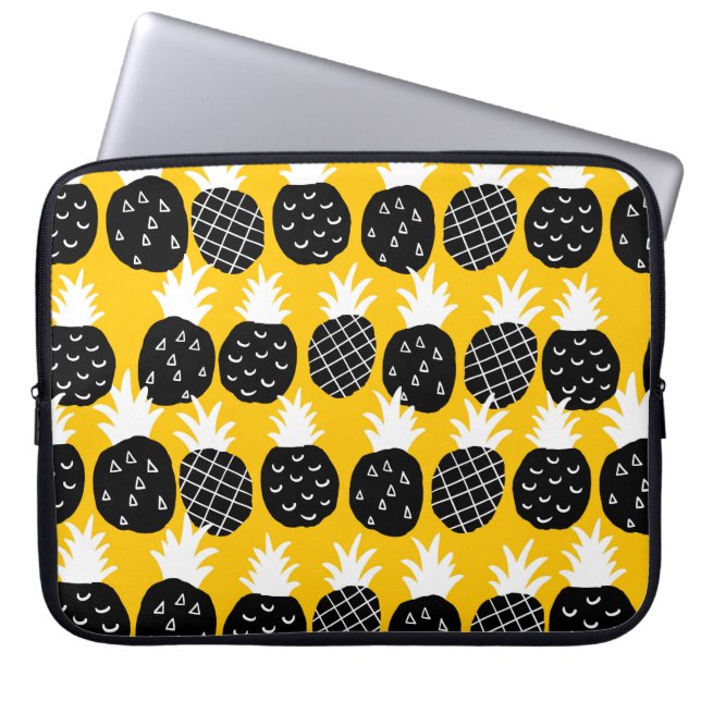 Funda Para Portátil Piña negra (Frente)