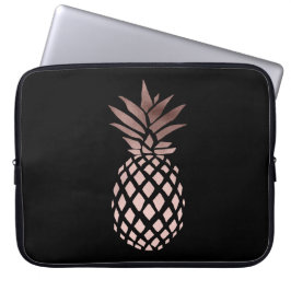 Funda Para Portátil piña tropical del falso oro color de rosa claro