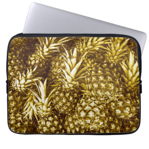 Funda Para Portátil Piñas doradas de lujo