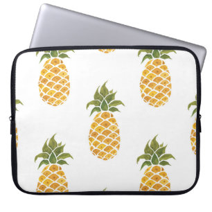 Funda Para Portátil Piñas pintadas a mano, fondo de acuarela.