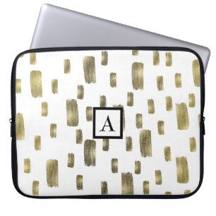 Funda Para Portátil Pincel Moderno Dorado Cobre Bronce Destello