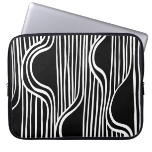 Funda Para Portátil Pincel patrón de grunge. Vintage blanco y negro. a