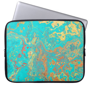 Funda Para Portátil Pincel seco pintando obras de arte de oro de mármo