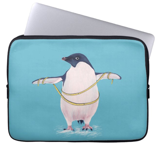 Funda Para Portátil Pingüino Grasa Sobre El Ave Gracioso De La Dieta (Frente)