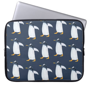 Funda Para Portátil Pingüinos: Pequeña acuarela oscura