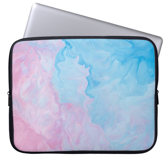FUNDA PARA PORTÁTIL PINK AND BLUE ABSTRACT PAINTING (Frente)