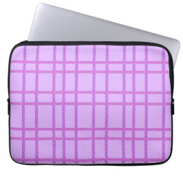 Funda Para Portátil Pink and purple flower checkered pattern
