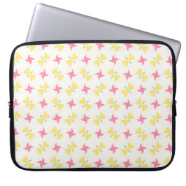 Funda Para Portátil Pink and yellow pinwheel floral pattern