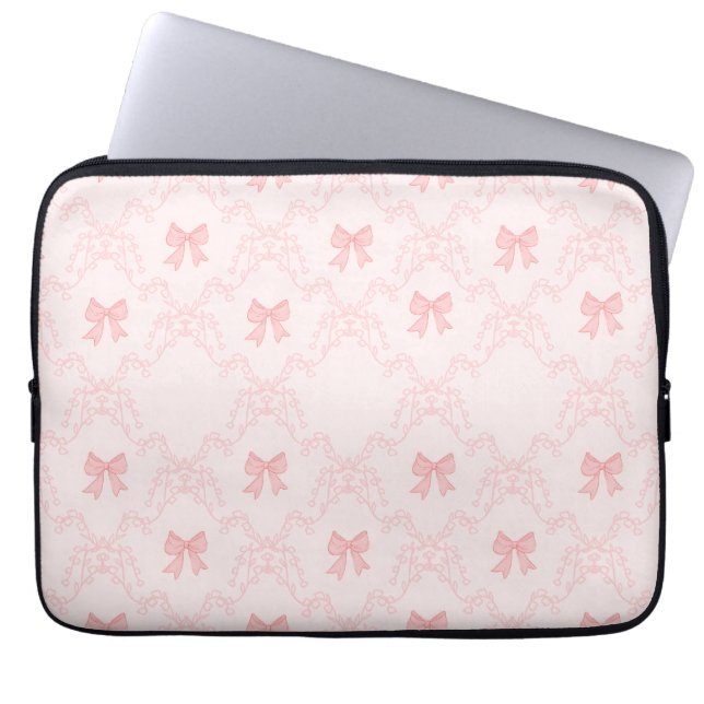 Funda Para Portátil Pink Bow Aesthetic Notebook – Cute & Feminine Jour (Frente)