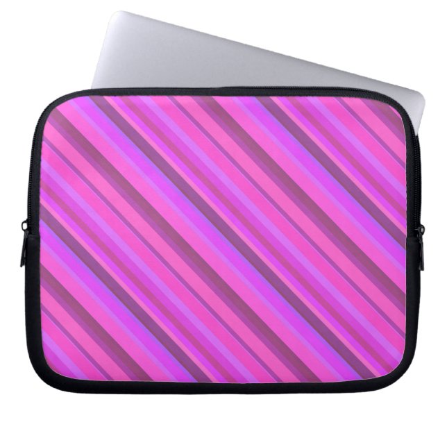 Funda Para Portátil Pink diagonal stripes (Frente)