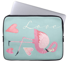 Funda Para Portátil Pink Flamingo Love Electronics Bag